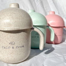 Load image into Gallery viewer, three wheat sippy cups in chai, mint and salmon