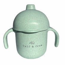 Load image into Gallery viewer, the wheat sippy cup with the calf &amp; crew logo in mint colour
