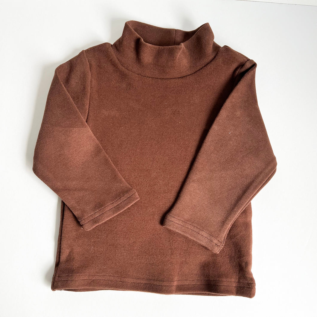 the thick long sleeve skivvy top in chocolate colour